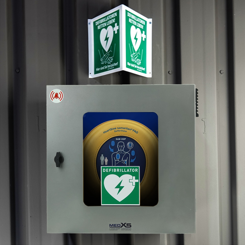 Defibrillator AED-Winkelschild, nachleuchtend
